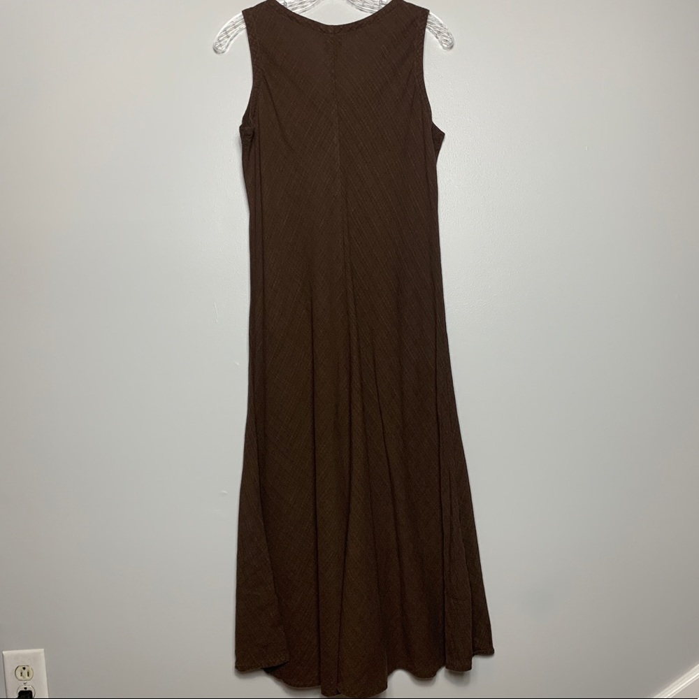 Eileen Fisher | Brown linen blend dress Sz PM - Picture 5 of 5